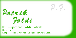 patrik foldi business card